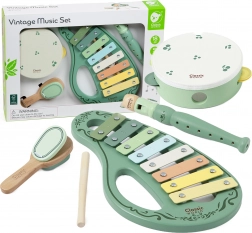 Drewniany vintage zestaw instrumentów muzycznych CLASSIC WORLD, 18m+
