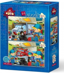 Puzzle Mali mechanicy 2×100 elementów