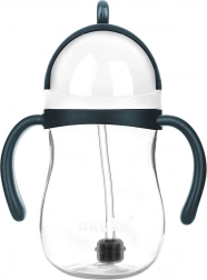 Magiczna butelka ze słomką z obciążnikiem 280 ml biała