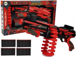 Duża czerwonoczarna wyrzutnia na piankowe naboje