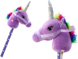 Pluszowa głowa jednorożca na patyku Hobby Horse Unicorn Purple Sounds
