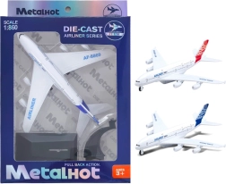 Metalowy model samolotu pasażerskiego Airliner MetalHot 1:860 z napędem typu pull-back