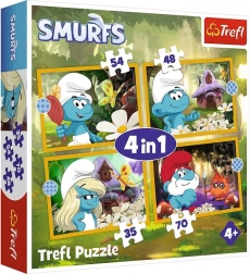 Puzzle Smerfy życie w wiosce 4w1