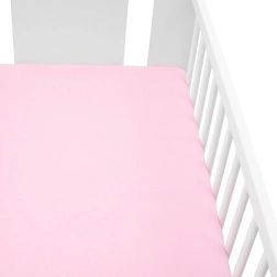 Prześcieradło z dżerseju do łóżeczka 120×60 różowe NEW BABY