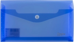 Rozszerzana teczka kopertowa z napem, niebieska