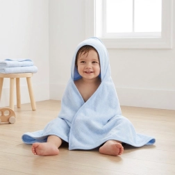 Dziecięcy ręcznik frotte z kapturkiem NEW BABY 100 × 100 cm niebieski