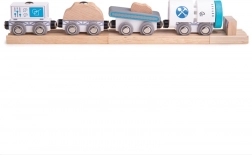 Bigjigs Rail drewniany pociąg górniczy z torami i zderzakiem