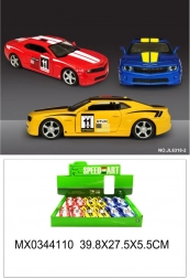 Metalowy samochód sportowy z otwieranymi drzwiami i funkcją naciągu