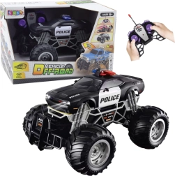 Policyjny samochód terenowy zdalnie sterowany 1:16 ze światłami i dymem
