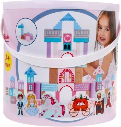 Drewniane klocki konstrukcyjne dla dziewczynek Księżniczka w zamku z sorterem kształtów