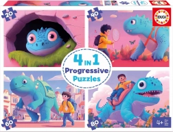 Educa Puzzle Przyjaźni dinozaurzy 4w1