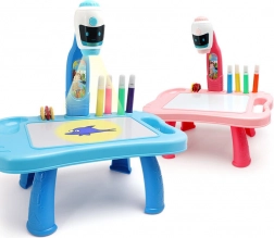 Dziecięcy projektor do rysowania 2w1 – różowy stolik