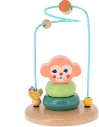 Kolorowy drewniany motoryczny labirynt z małpką