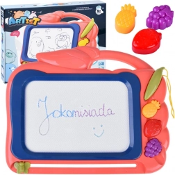 magnetyczna tablica do rysowania ze znikopisem i owocowymi stempelkami
