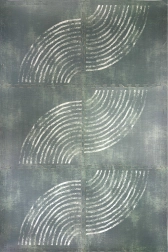 Piankowa podłogowa mata-puzzle Humbi 180 × 120 cm z białymi łukami