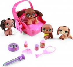 Zestaw zabawek piesków z walizeczką ze światłem i dźwiękiem