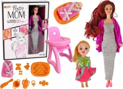 Ciężarna lalka z akcesoriami