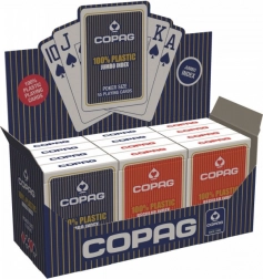 Plastowe karty pokerowe PKJ – czerwone, duży indeks