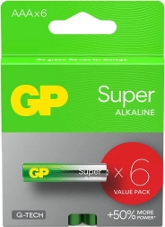 Baterie alkaliczne AAA GP Super 6 szt.