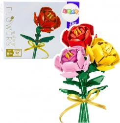 Klocki róża z kokardą – 92 elementy