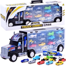 Duża ciężarówka z naczepą i pojazdami ZA2914