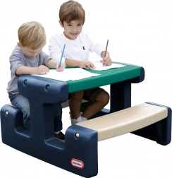 Dziecięcy stolik piknikowy niebiesko-zielony do ogrodu Little Tikes