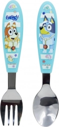 Dziecięcy sztućce BLUEY – łyżka i widelec ze stali nierdzewnej