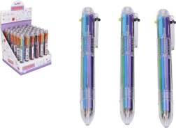 Długopis z 6 kolorami, przezroczysty