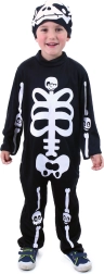 Dziecięcy kostium kościotrupa z czapką M