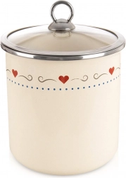 Emaliowany kuchenny pojemnik z szklanym wieczkiem 1,4 l TONCA