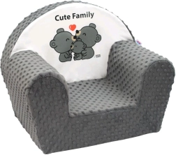 Dziecięcy fotelik z Minky New Baby Cute Family – szary