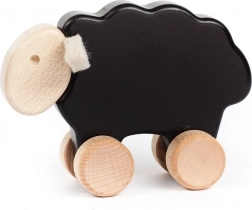 Drewniany baranek na sznurku, czarny BAJO