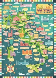Puzzle Mapa Włoch - Włoska winiarska wycieczka 1000 elementów