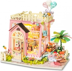 Miniaturowy domek ROBOTIME Holiday Party Time – zestaw DIY z LED