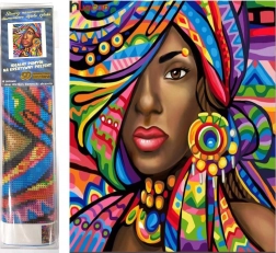 Malowanie diamentowe Afrykanka 30x40cm