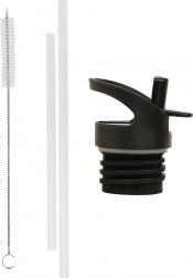 A Little Lovely Company zestaw zakrętki, szczoteczki i słomki do butelki ze stali nierdzewnej 350 ml – Kosmos