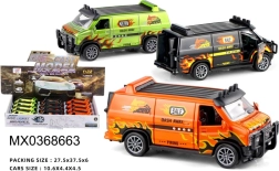 Metalowy model policyjnego vana 1:32 z funkcją pull-back