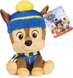 Pluszowy Chase z Psiego Patrolu w zimowej czapce, 18 cm
