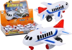 Samolot pasażerski Światła Dźwięki Napęd Biały