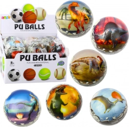 Piankowa piłeczka z motywem dinozaurów 7 cm