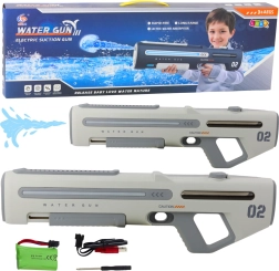 Elektryczny automatyczny pistolet na wodę szaro-biały 62 cm