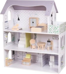 Drewniany domek dla lalek Rose Montessori Baby Mix