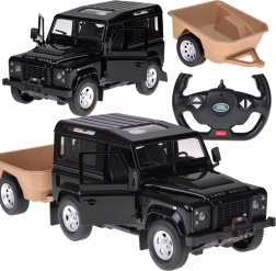 Rastar zdalnie sterowany Land Rover Defender 1:14 z przyczepą – czarny