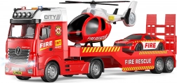 strażacki ciągnik z helikopterem i efektami 55 cm – zestaw do zabawy