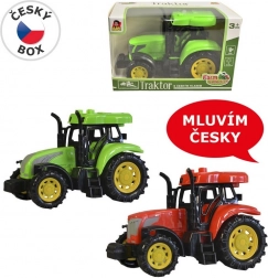 Traktor z czeskim głosem, światłem i dźwiękiem, 14 cm