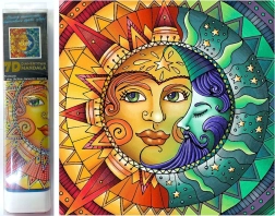 Malowanie diamentowe 7D Księżyc i Słońce 30x30 cm