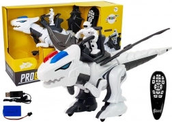 Interaktywny robotyczny tyranozaur w kolorze białym