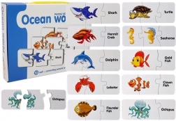Edukacyjne puzzle – oceaniczny świat – 10 samokontrolnych połączeń