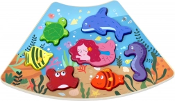 Drewniane puzzle do układania Podwodny świat – łączone