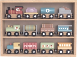 Tooky Toy Drewniane Pociągi z Magnesami